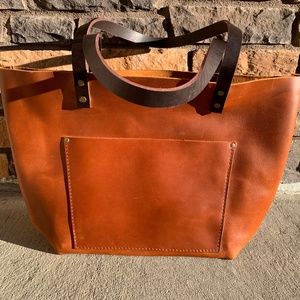 Portland Leather Goods Large Orange/Brown Classic Bag